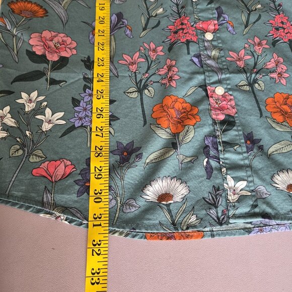 Goodthreads Floral Button Down Shirt Men's XL Poplin Slim Fit Pocket Vacation - Picture 9 of 12